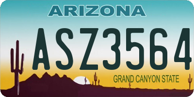 AZ license plate ASZ3564