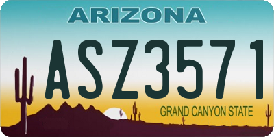 AZ license plate ASZ3571