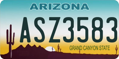 AZ license plate ASZ3583