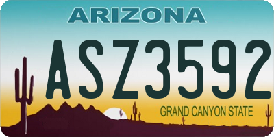 AZ license plate ASZ3592