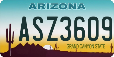 AZ license plate ASZ3609