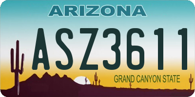 AZ license plate ASZ3611