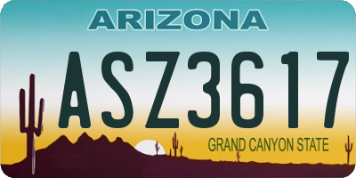 AZ license plate ASZ3617