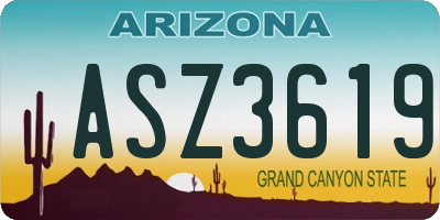 AZ license plate ASZ3619