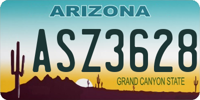 AZ license plate ASZ3628