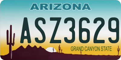 AZ license plate ASZ3629