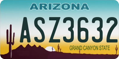 AZ license plate ASZ3632