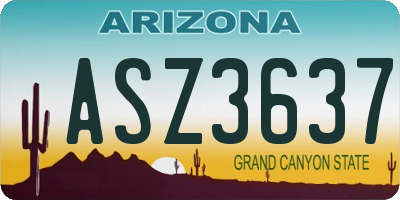 AZ license plate ASZ3637