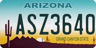 AZ license plate ASZ3640