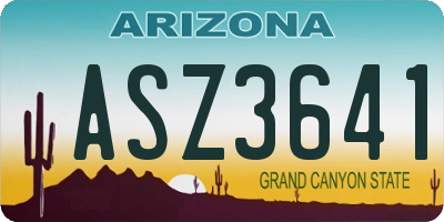 AZ license plate ASZ3641