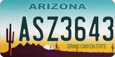 AZ license plate ASZ3643