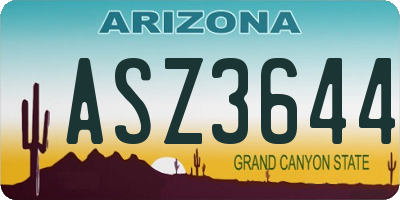 AZ license plate ASZ3644