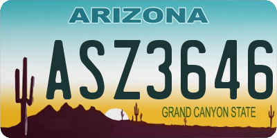AZ license plate ASZ3646