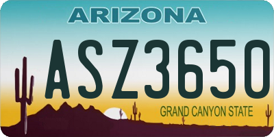 AZ license plate ASZ3650
