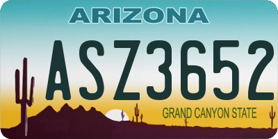 AZ license plate ASZ3652