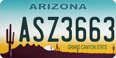 AZ license plate ASZ3663
