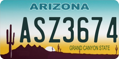 AZ license plate ASZ3674