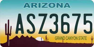 AZ license plate ASZ3675