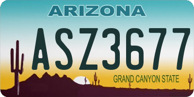 AZ license plate ASZ3677