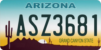 AZ license plate ASZ3681