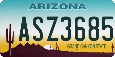 AZ license plate ASZ3685