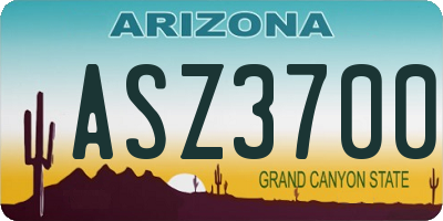 AZ license plate ASZ3700