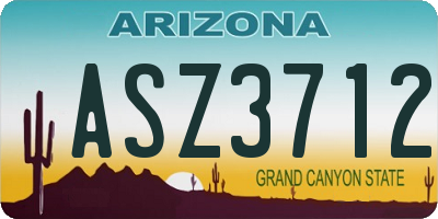 AZ license plate ASZ3712