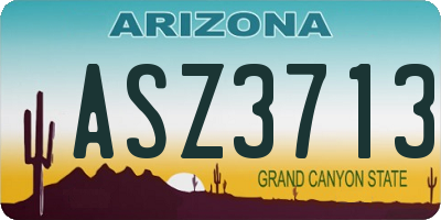AZ license plate ASZ3713