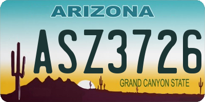 AZ license plate ASZ3726