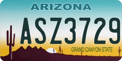 AZ license plate ASZ3729