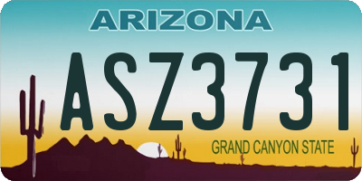 AZ license plate ASZ3731