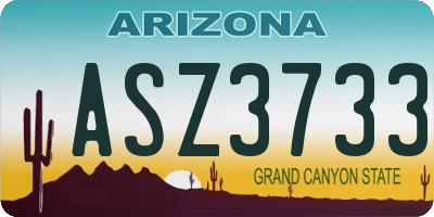 AZ license plate ASZ3733