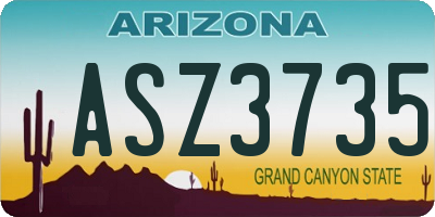 AZ license plate ASZ3735