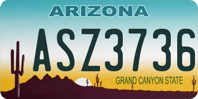 AZ license plate ASZ3736