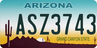 AZ license plate ASZ3743