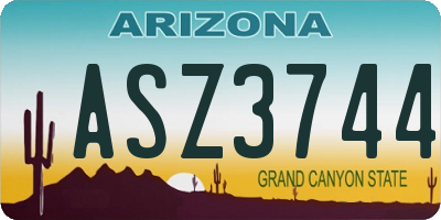 AZ license plate ASZ3744
