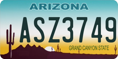 AZ license plate ASZ3749