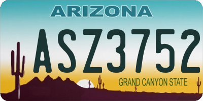 AZ license plate ASZ3752