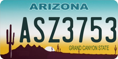 AZ license plate ASZ3753