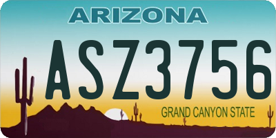 AZ license plate ASZ3756