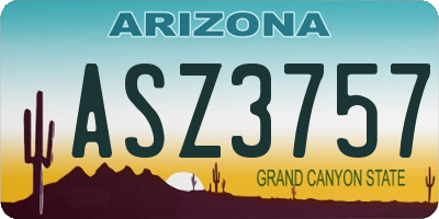 AZ license plate ASZ3757