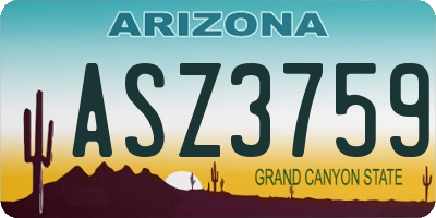 AZ license plate ASZ3759