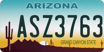 AZ license plate ASZ3763