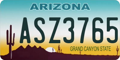 AZ license plate ASZ3765