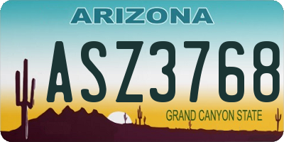 AZ license plate ASZ3768