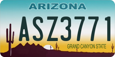 AZ license plate ASZ3771