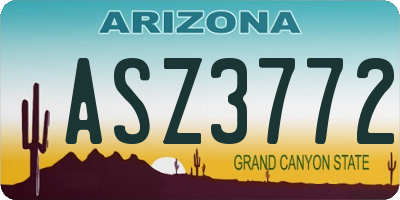 AZ license plate ASZ3772