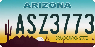 AZ license plate ASZ3773