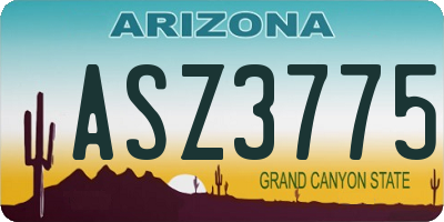 AZ license plate ASZ3775