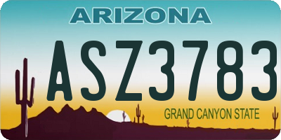 AZ license plate ASZ3783